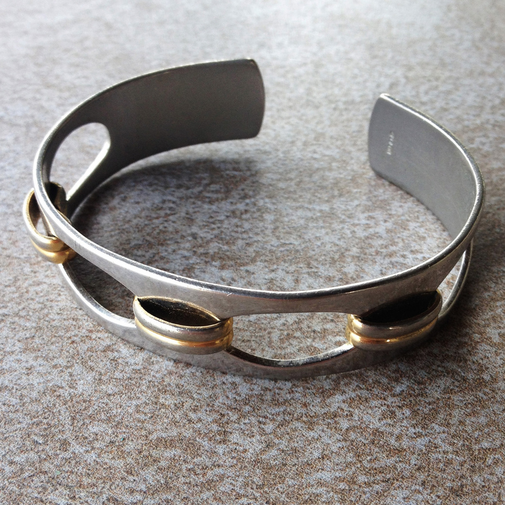 Vintage 2 Tone Cuff Bracelet by Napier